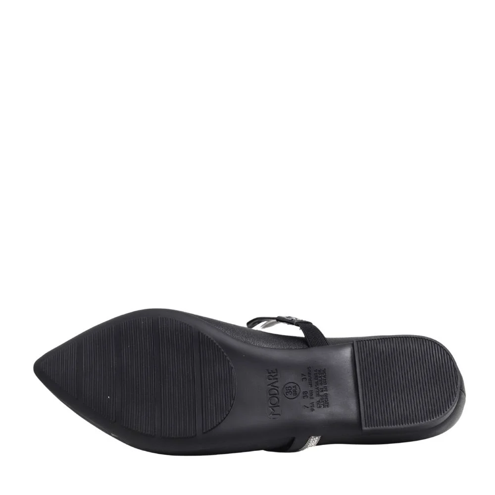 Sapatilha Feminina Casual Modare Bico Fino Brilho 7334.247 Preto 5