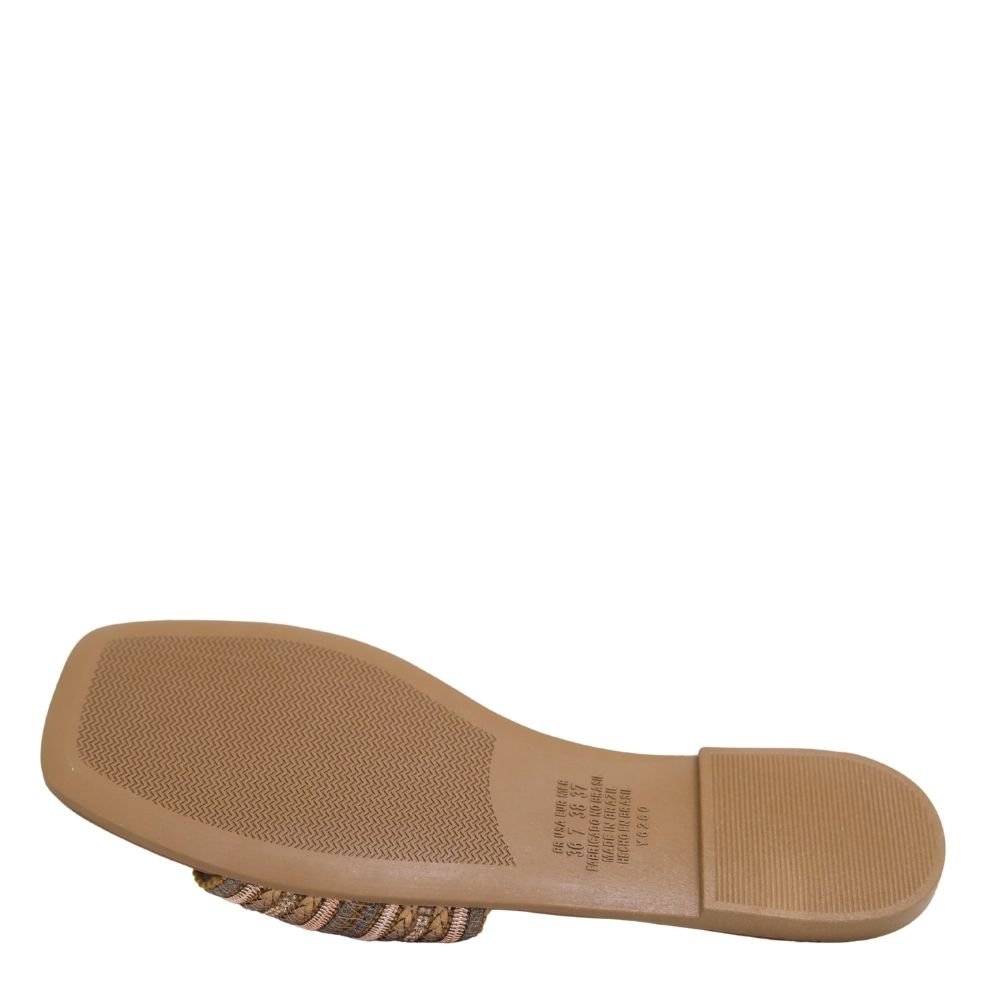 Rasteira Feminina Brilho Casual Macia Conforto Dakota Y8382 Marrom 5