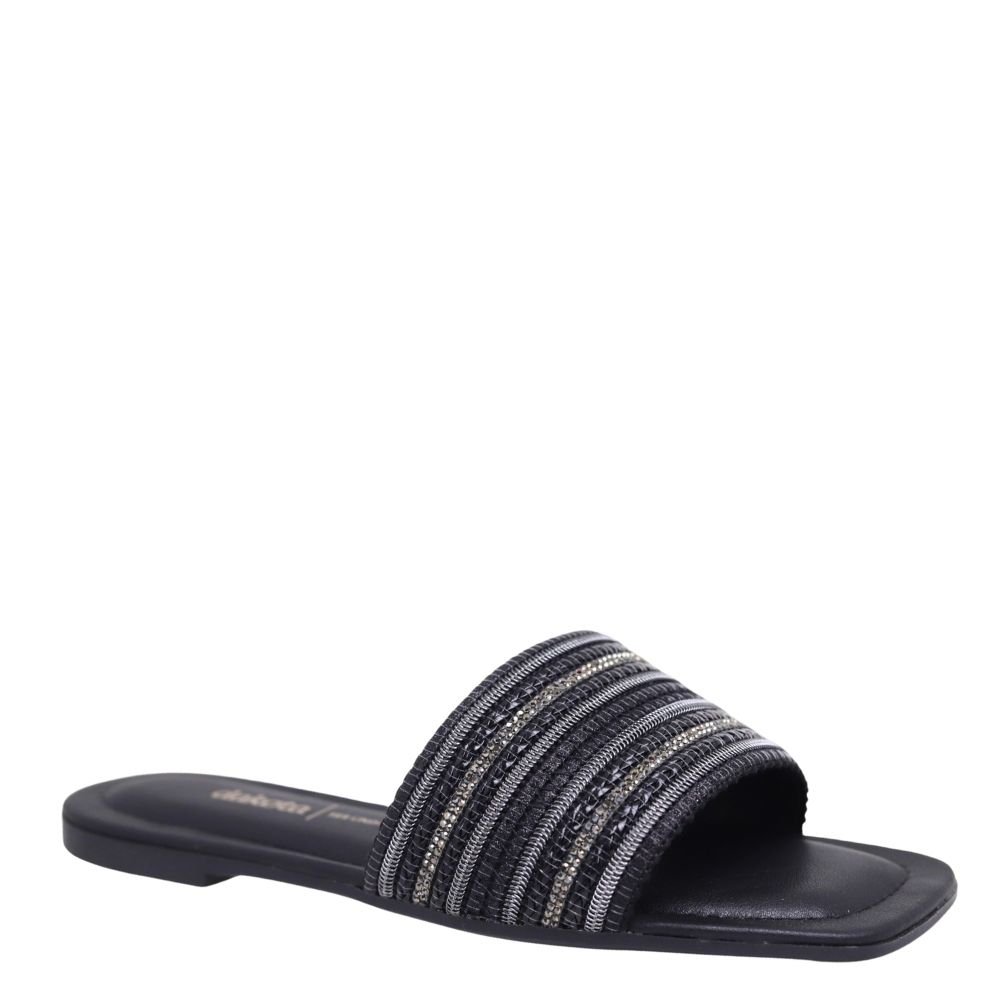 Rasteira Feminina Brilho Casual Macia Conforto Dakota Y8382 Preto 1