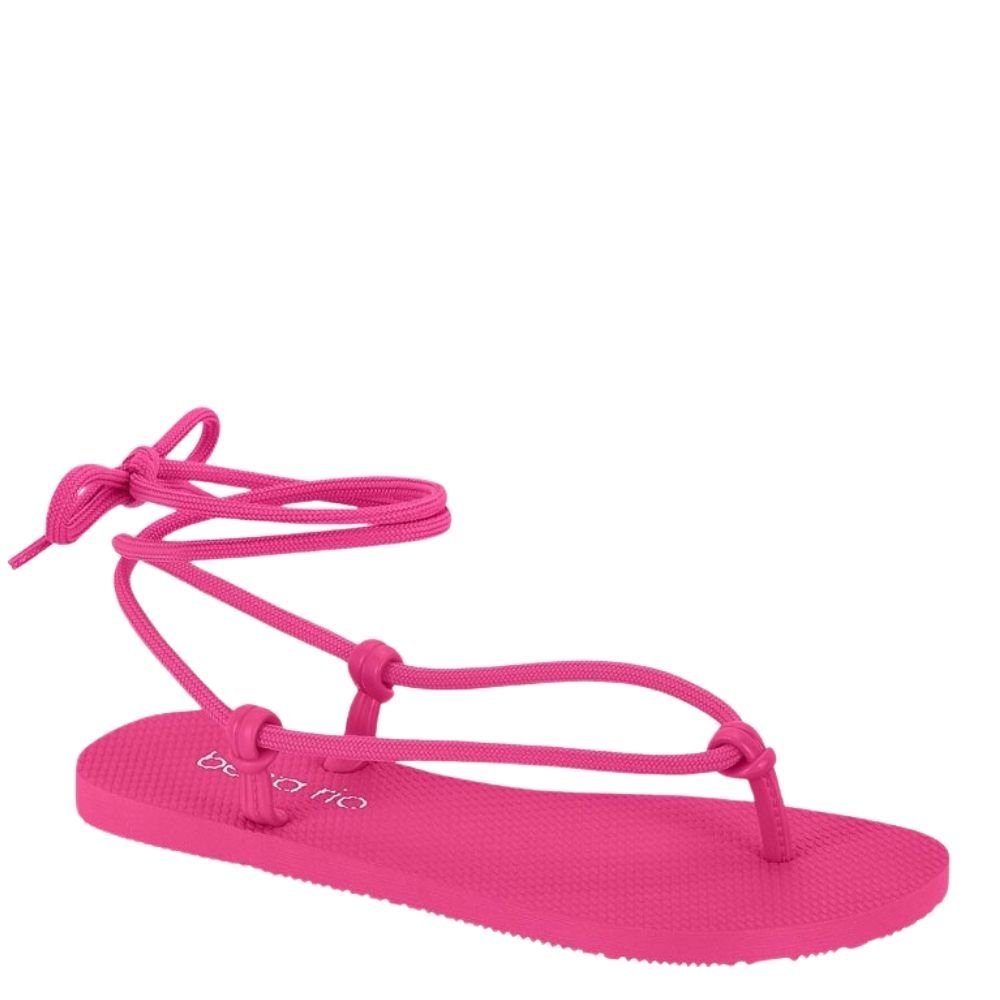 Sandália Rasteira Chinelo De Dedo Amarrar Beira Rio 8449905 Rosa