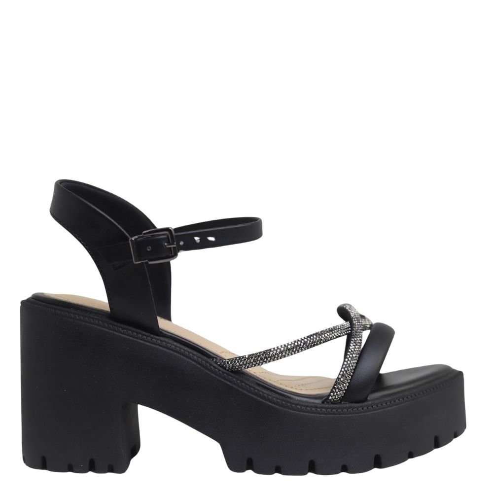 Sandália Ramarim Plataforma Tratorada Strass 24-54202 Preto 2