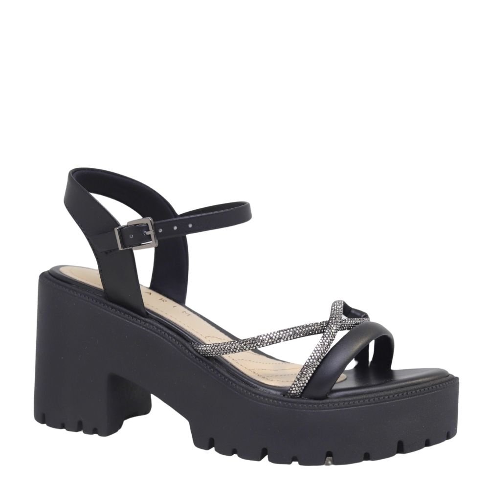 Sandália Ramarim Plataforma Tratorada Strass 24-54202 Preto 4