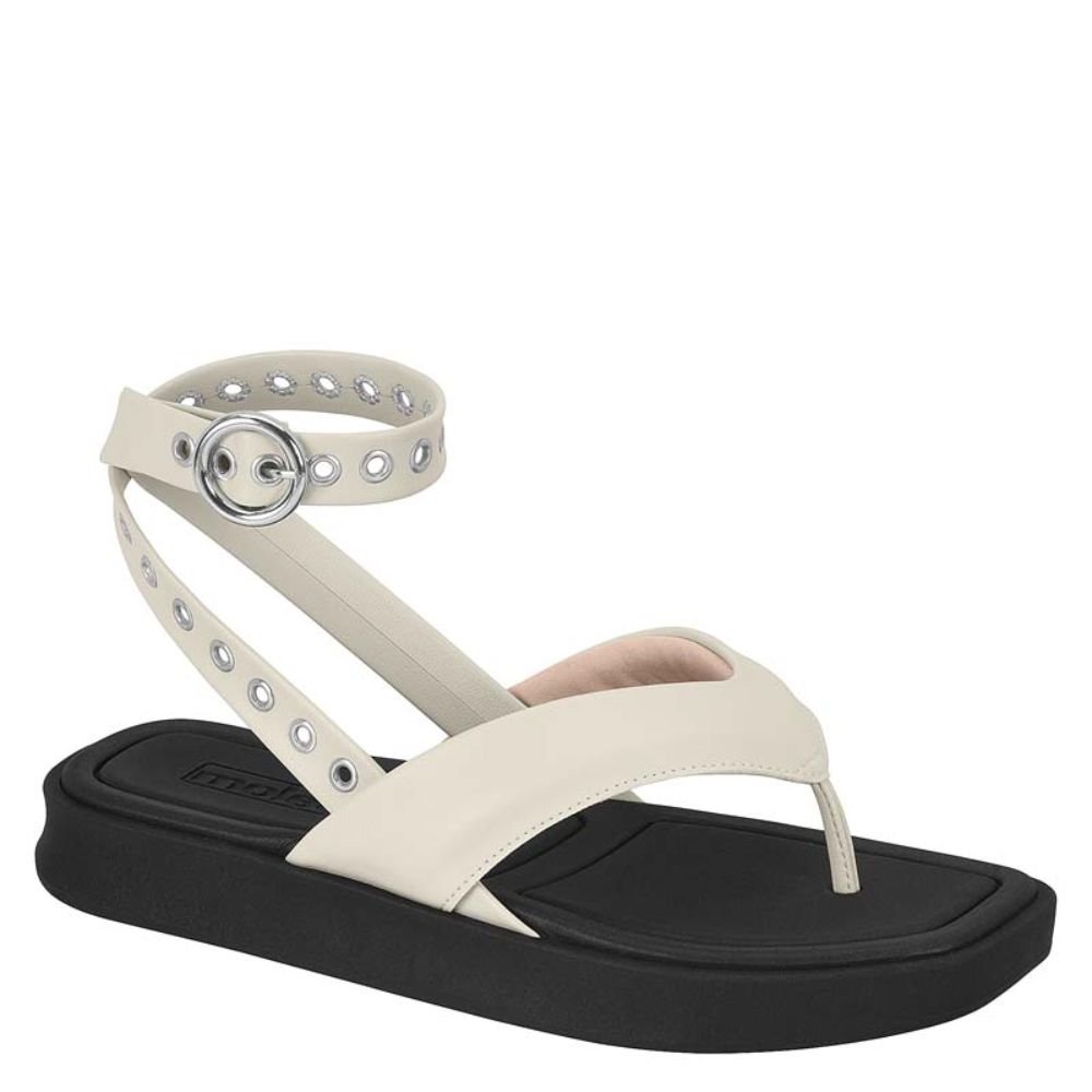 Sandália Moleca Flat Fivela Conforto Feminina 5506.102 Branco 1
