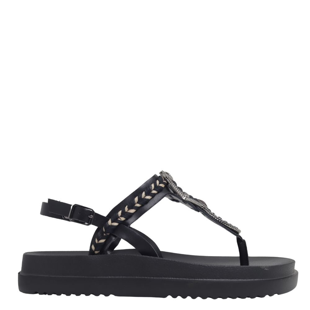 Sandália Dakota Feminina Plataforma Pedrarias Conforto Y7834 Preto 2
