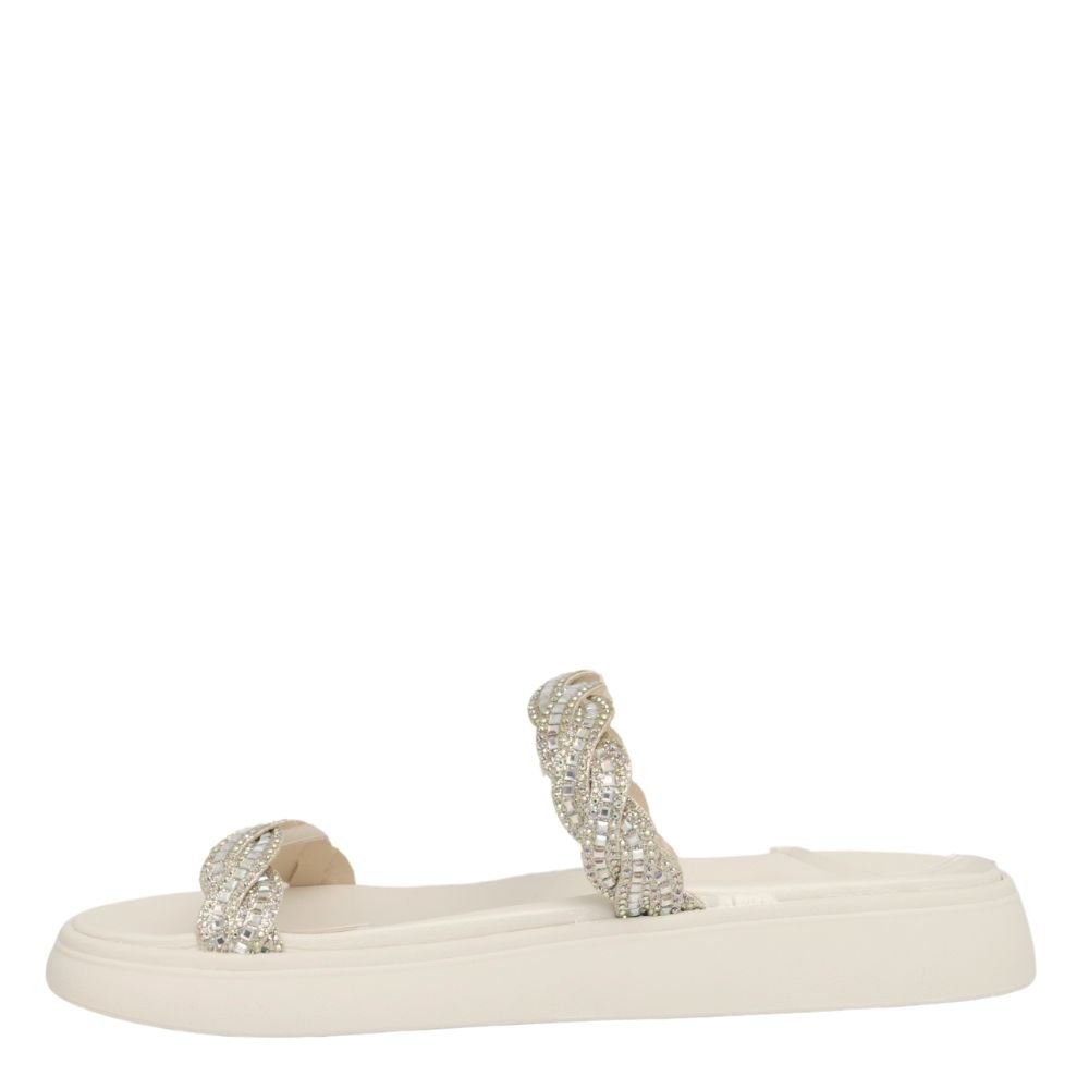 Tamanco Casual Feminino Moleca Confortável Brilho 5469.133 Branco 3