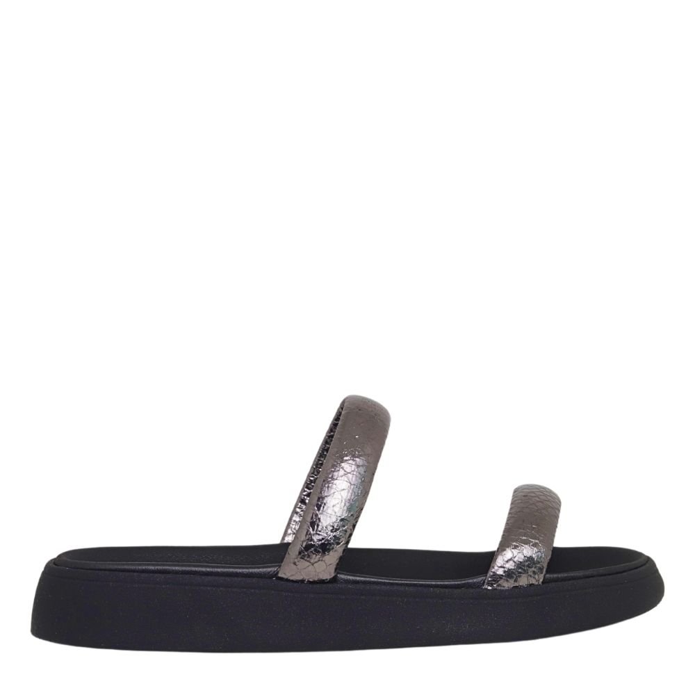 Sandália Feminina Brilho Conforto Flatform Moleca 5507.101 Preto 2