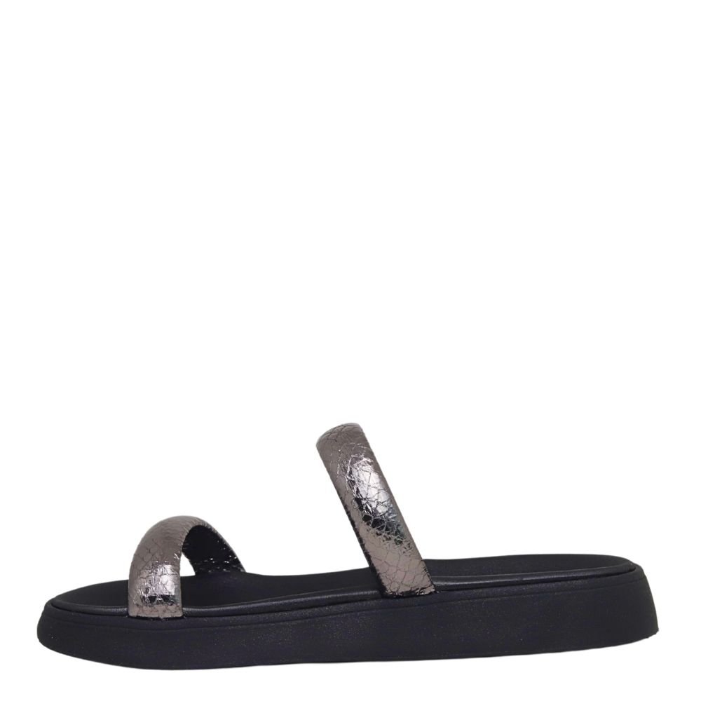 Sandália Feminina Brilho Conforto Flatform Moleca 5507.101 Preto 3