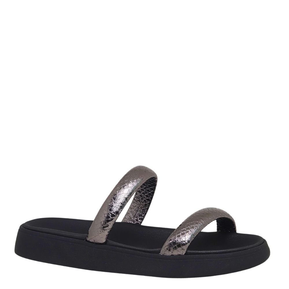 Sandália Feminina Brilho Conforto Flatform Moleca 5507.101 Preto 4