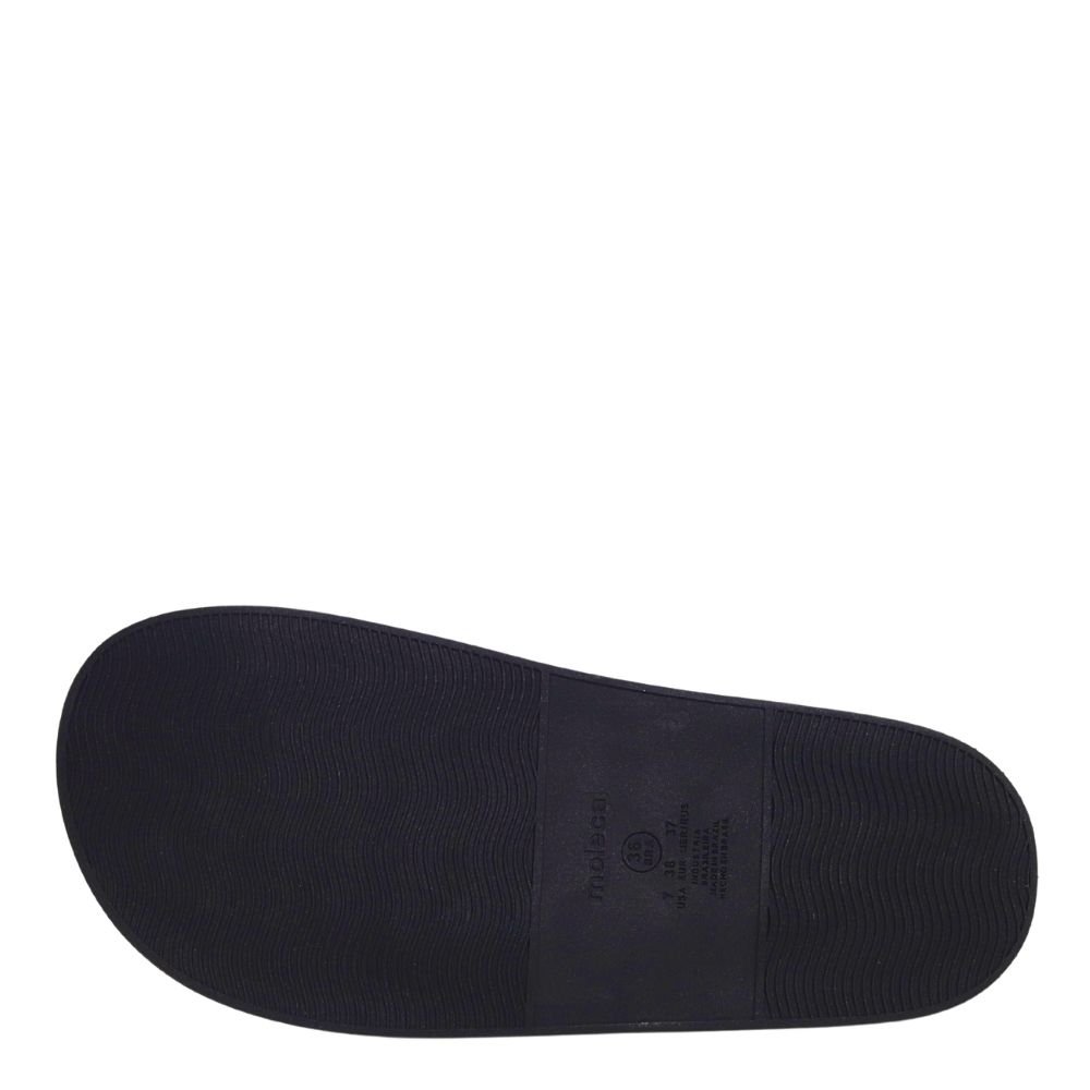 Sandália Feminina Brilho Conforto Flatform Moleca 5507.101 Preto 5