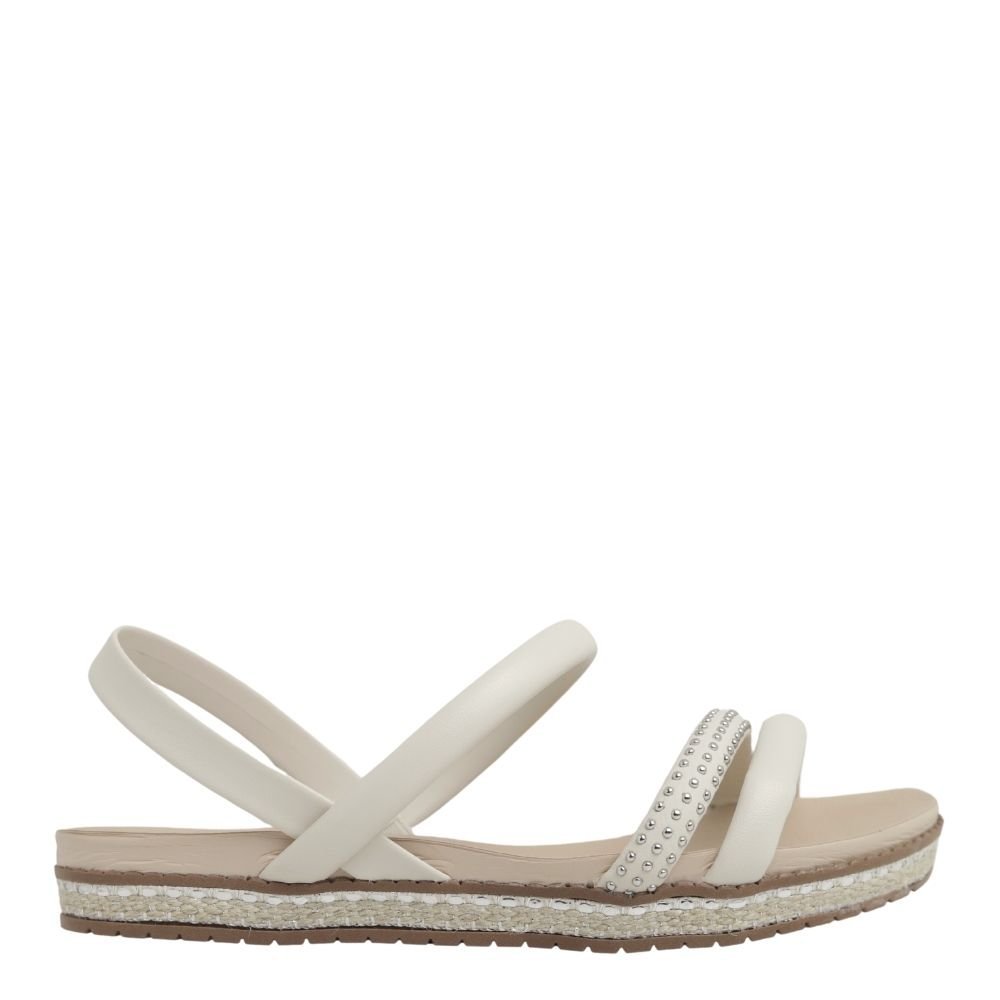Sandália Feminina Beira Rio Strass Flat Conforto 8321.1746 Branco 2