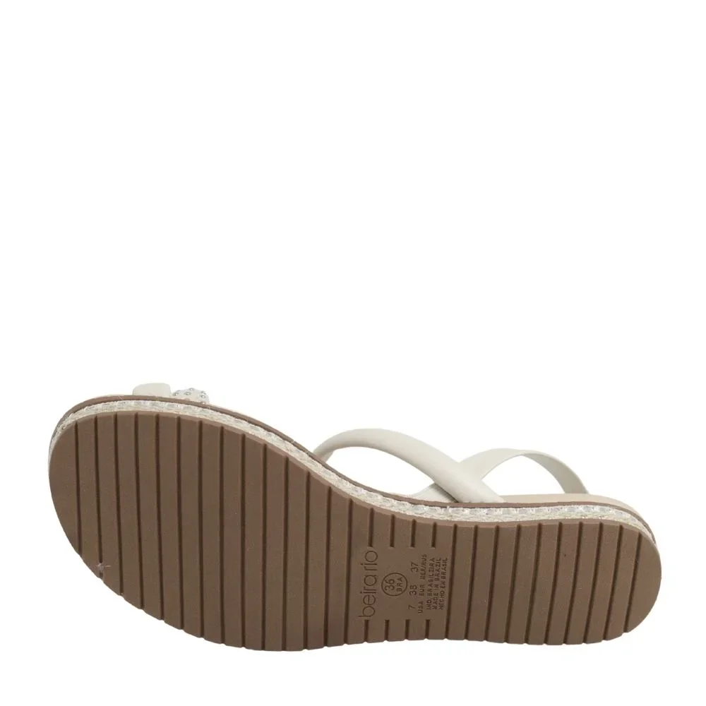 Sandália Feminina Beira Rio Strass Flat Conforto 8321.1746 Branco 5