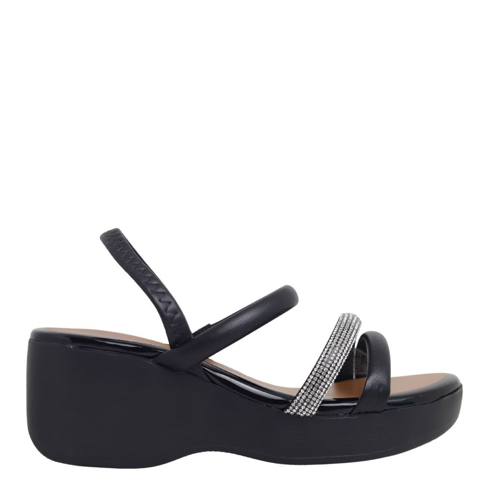 Tamanco Feminino Brilho Plataforma Alto Beira Rio 8455.307 Preto 2