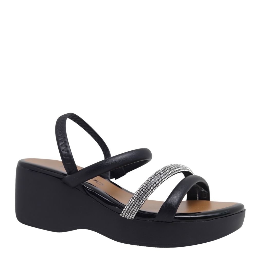 Tamanco Feminino Brilho Plataforma Alto Beira Rio 8455.307 Preto 4