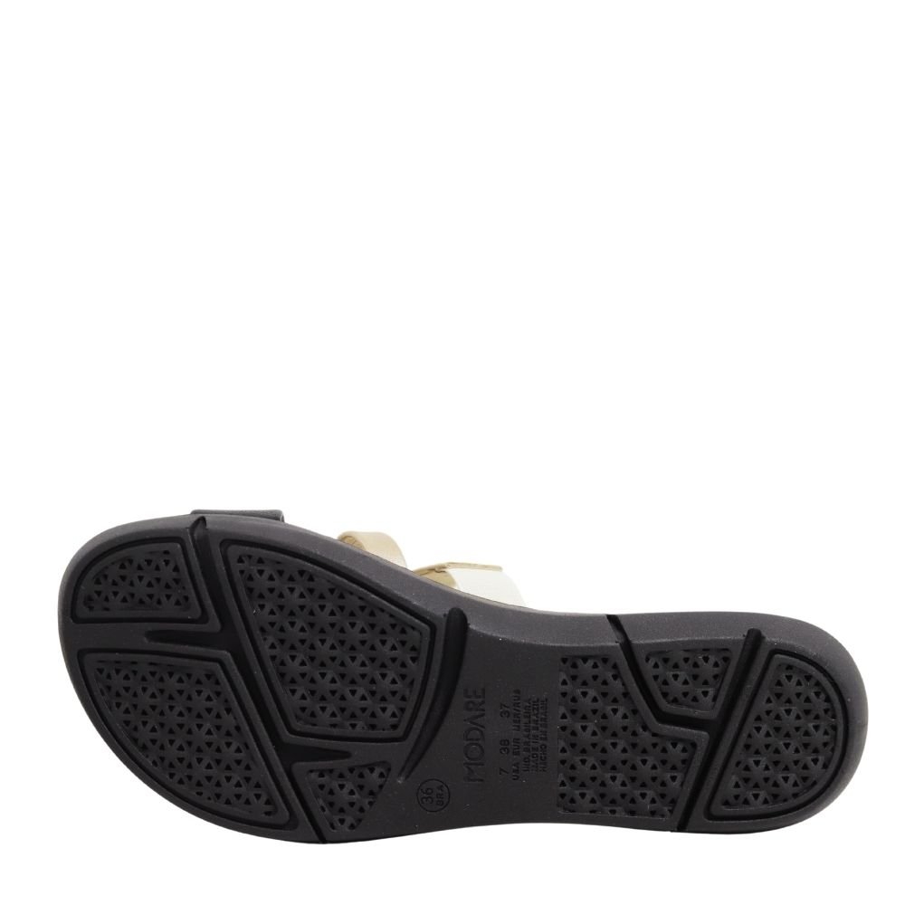Tamanco Feminino Modare Conforto Casual Tiras 7199.106 Bege/Preto 5