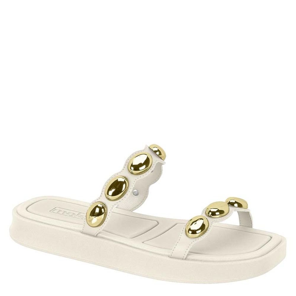 Tamanco Plataforma Baixo Moleca Chinelo Gota Oval 5506.105 Branco 1