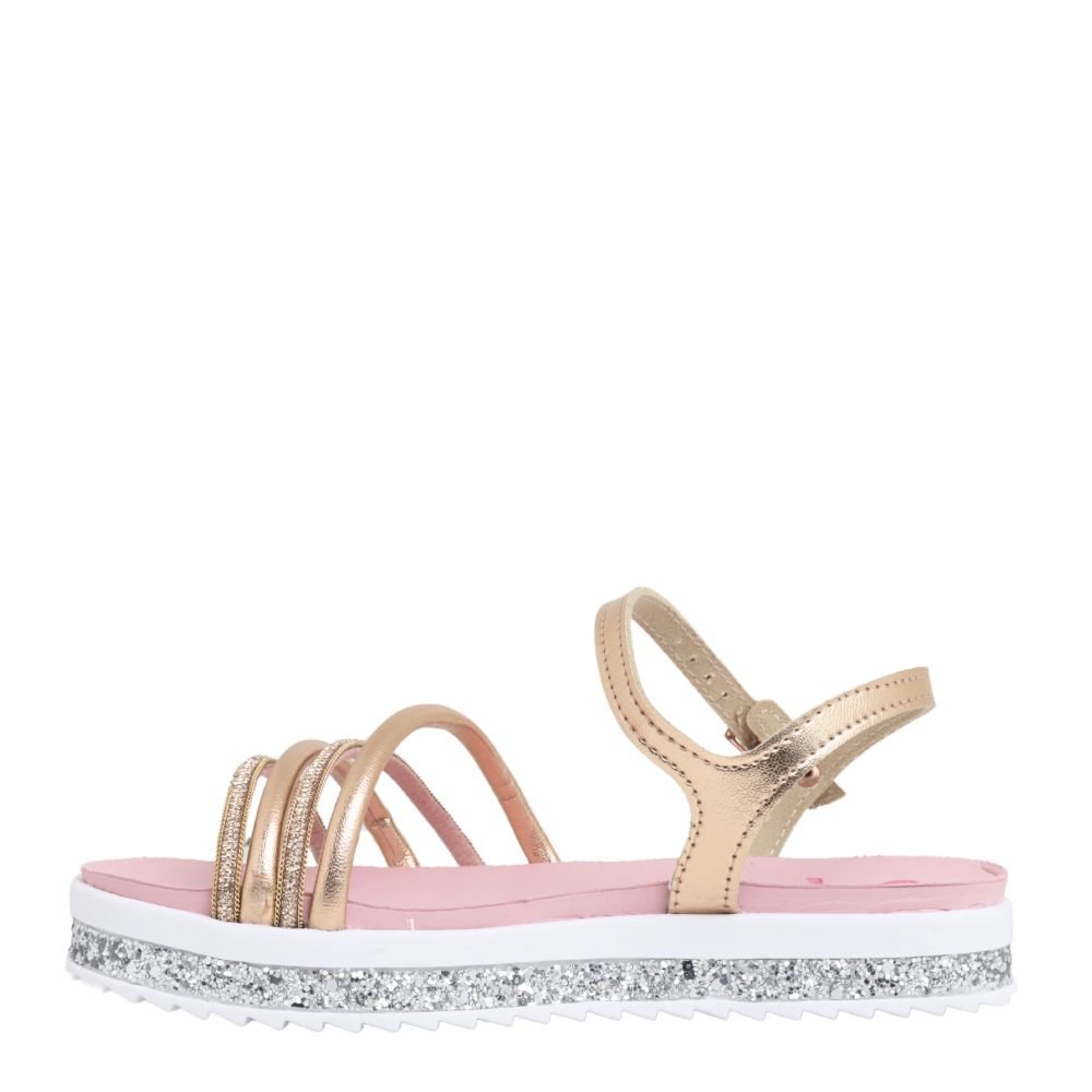 Sandália Infantil Menina Trataroda Macia Molekinha Brilho Dourado 3