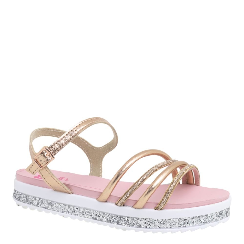 Sandália Infantil Menina Trataroda Macia Molekinha Brilho Dourado 4