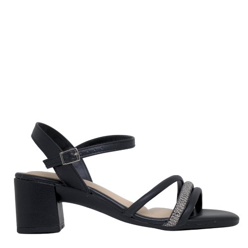 Sandália Feminina Salto Grosso Moleca Conforto Casual Verão Preto 2