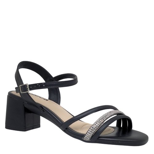 Sandália Feminina Salto Grosso Moleca Conforto Casual Verão Preto 4