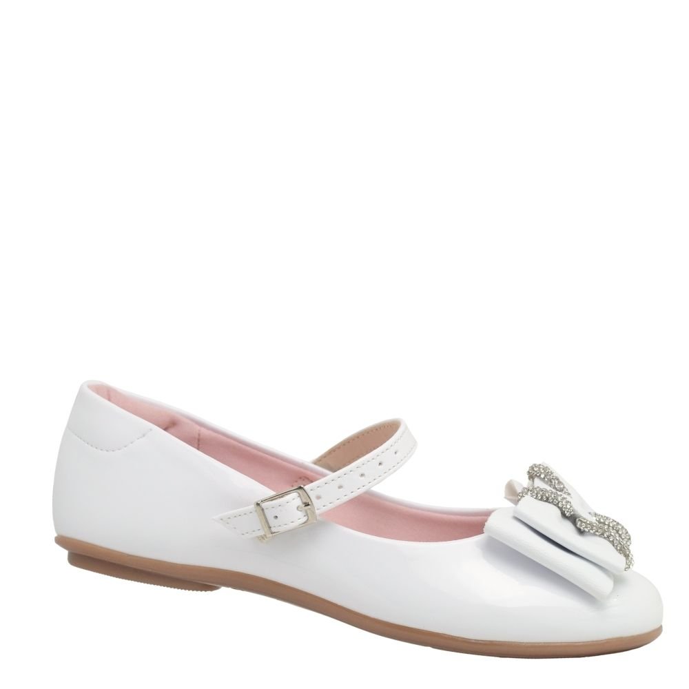 Sapatilha Infantil Molekinha Menina Brilho Laço Conforto Branco 4