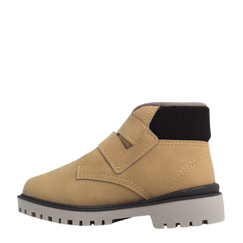 Bota Coturno Infantil Menino Cano Curto Conforto Molekinho Bege 3