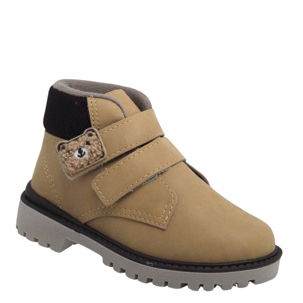 Bota Coturno Infantil Menino Cano Curto Conforto Molekinho Bege 4