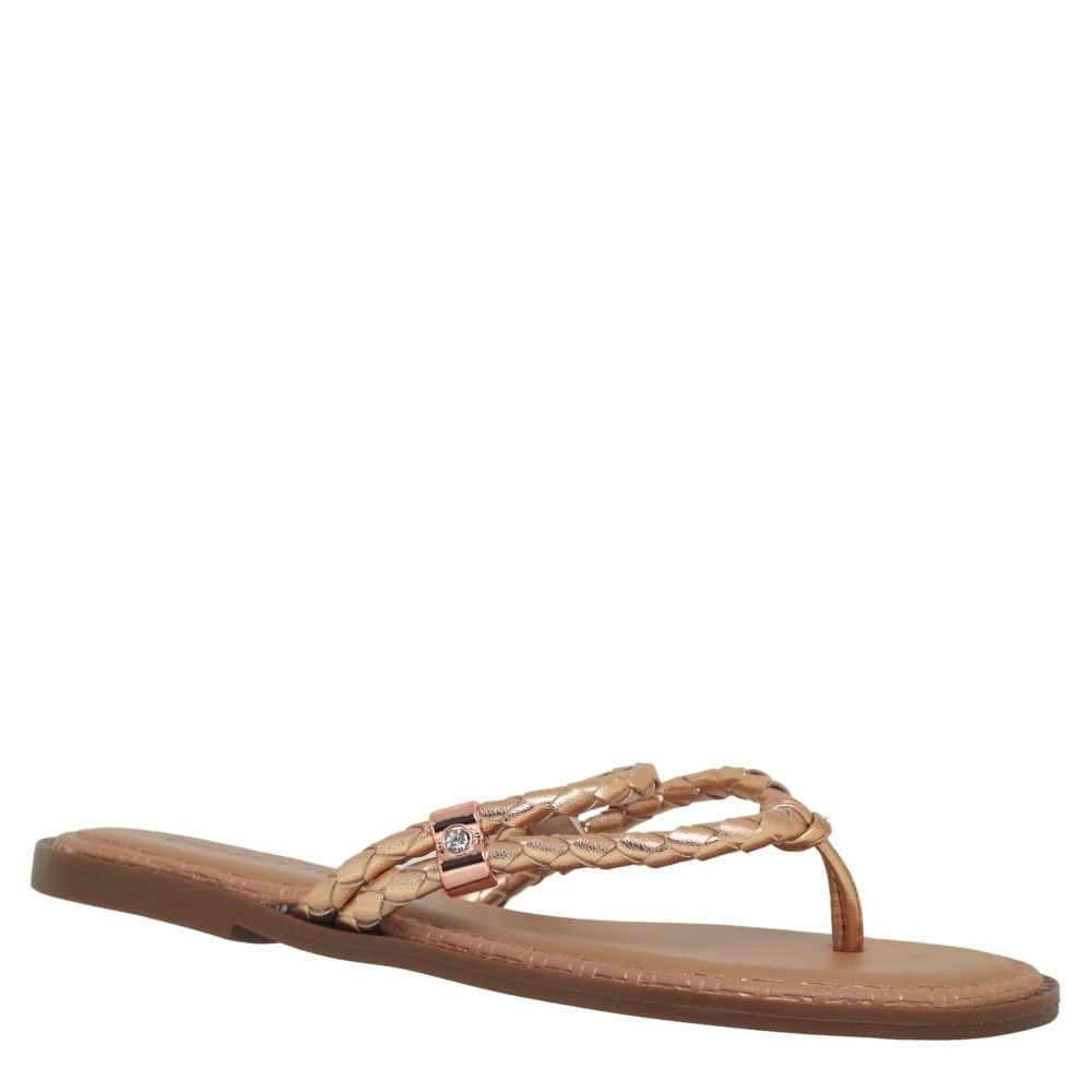 Sandália Rasteirinha Feminina Beira Rio Conforto Tiras Casual Bege 5