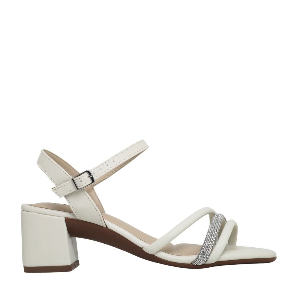Sandália Feminina Salto Grosso Moleca Conforto Casual Verão Branco 2