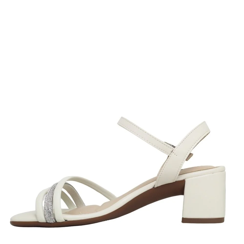 Sandália Feminina Salto Grosso Moleca Conforto Casual Verão Branco 3
