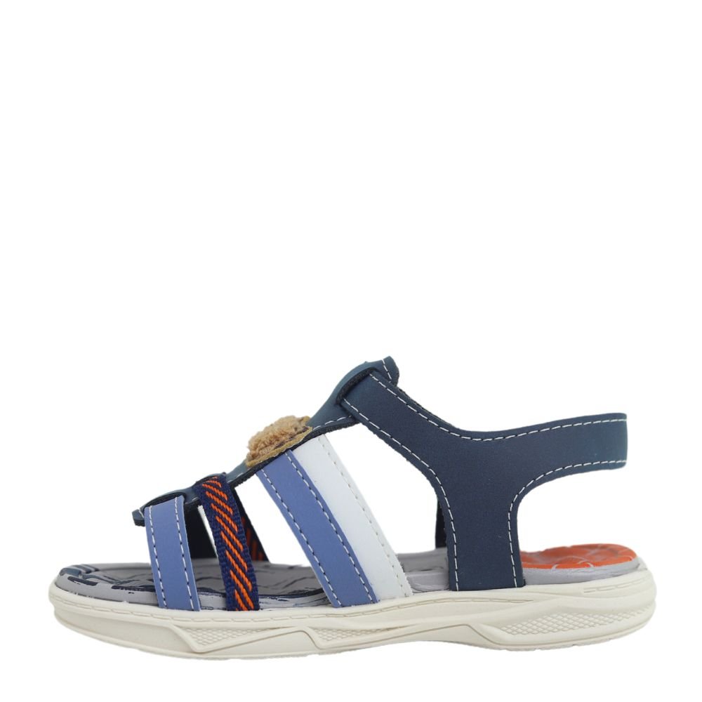 Sandalia Fechada Meninos Ajustável Ursinho Molekinho Leve Azul 3