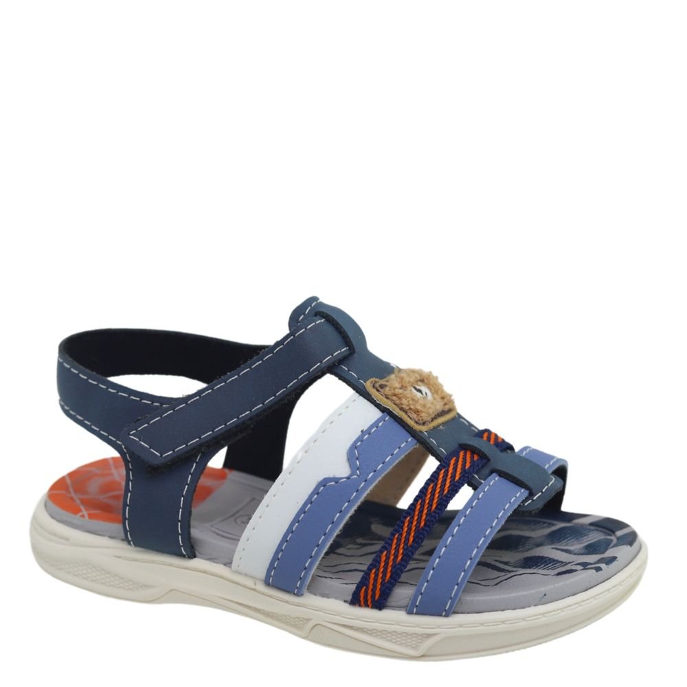 Sandalia Fechada Meninos Ajustável Ursinho Molekinho Leve Azul 4