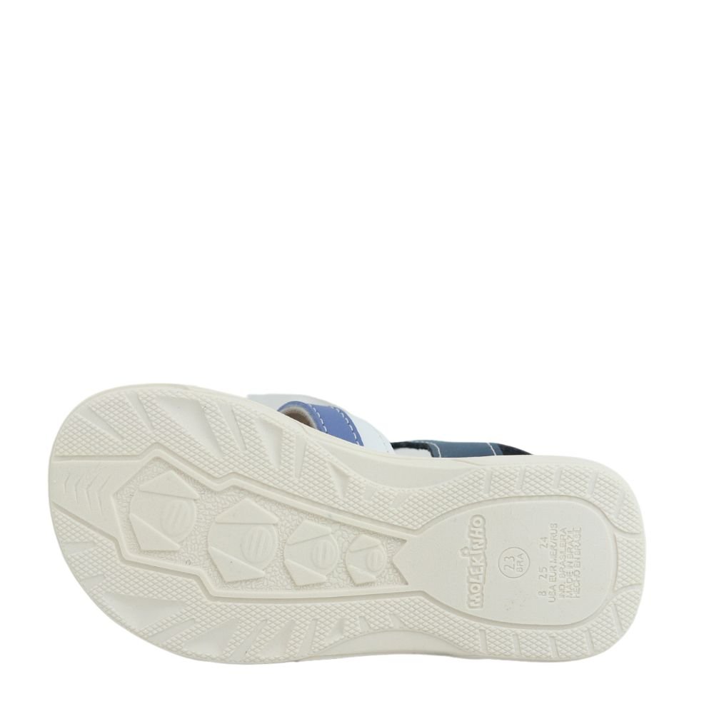 Sandalia Fechada Meninos Ajustável Ursinho Molekinho Leve Azul 5