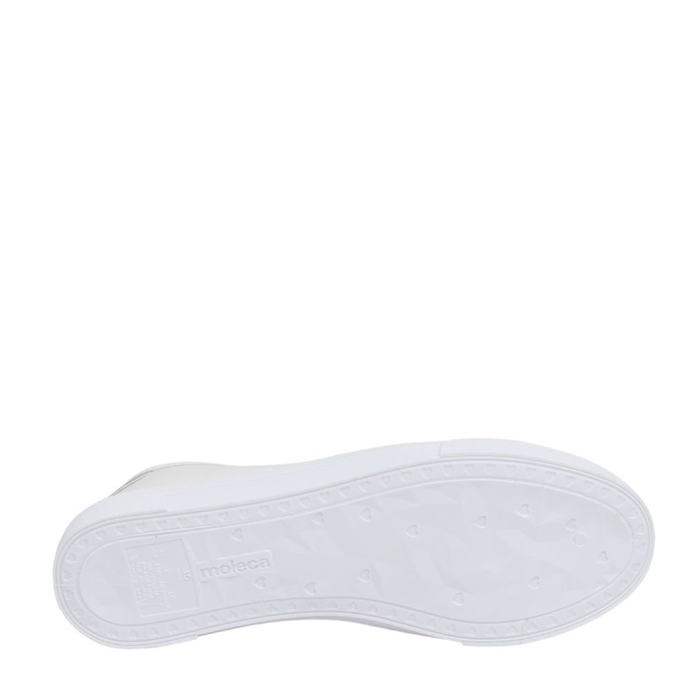 Tênis Casual Moleca Feminino Confortável Leve Laço de Brilho Branco 5