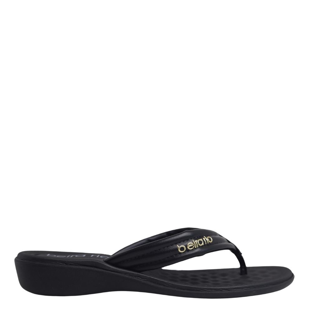 Tamanco Chinelo Confortável Feminino Beira Rio Casual Baixo Preto 2