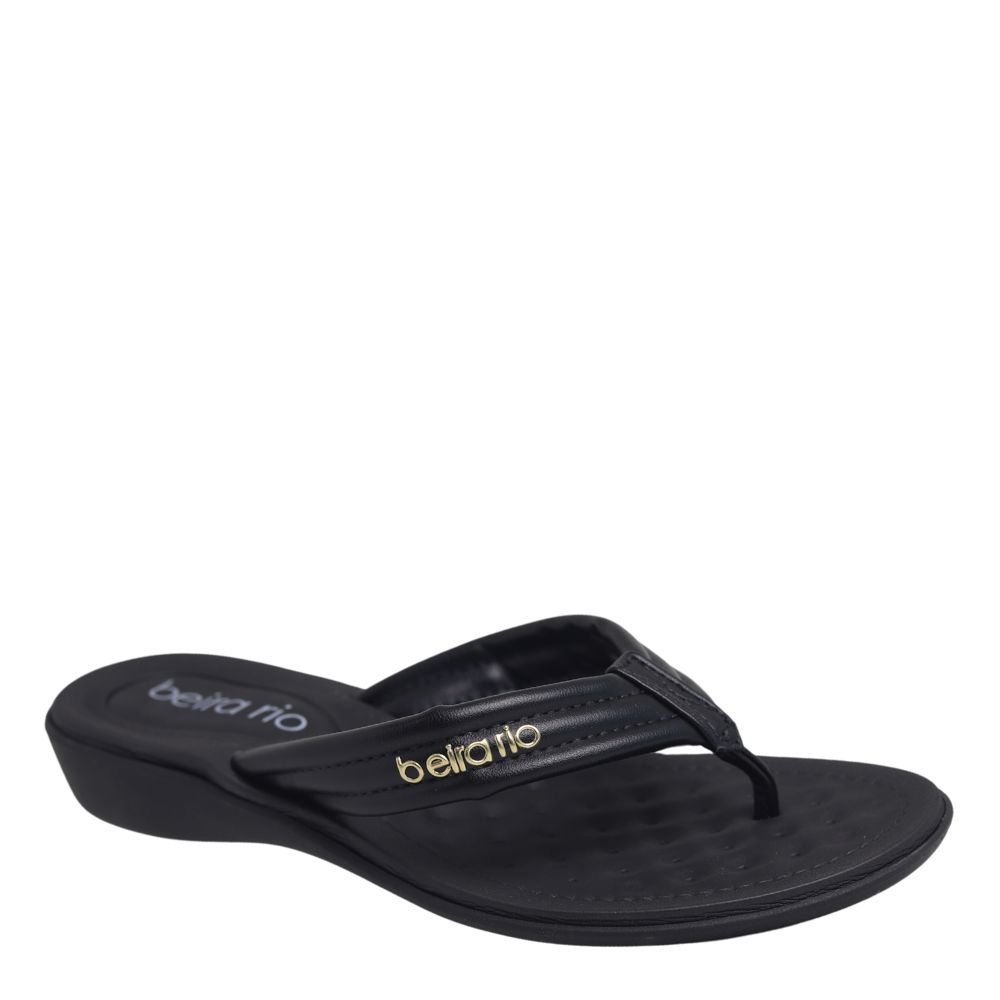 Tamanco Chinelo Confortável Feminino Beira Rio Casual Baixo Preto 4