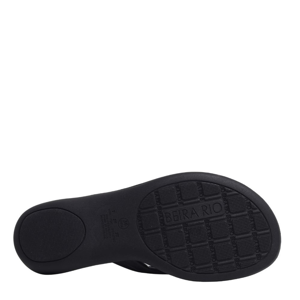 Tamanco Chinelo Confortável Feminino Beira Rio Casual Baixo Preto 5