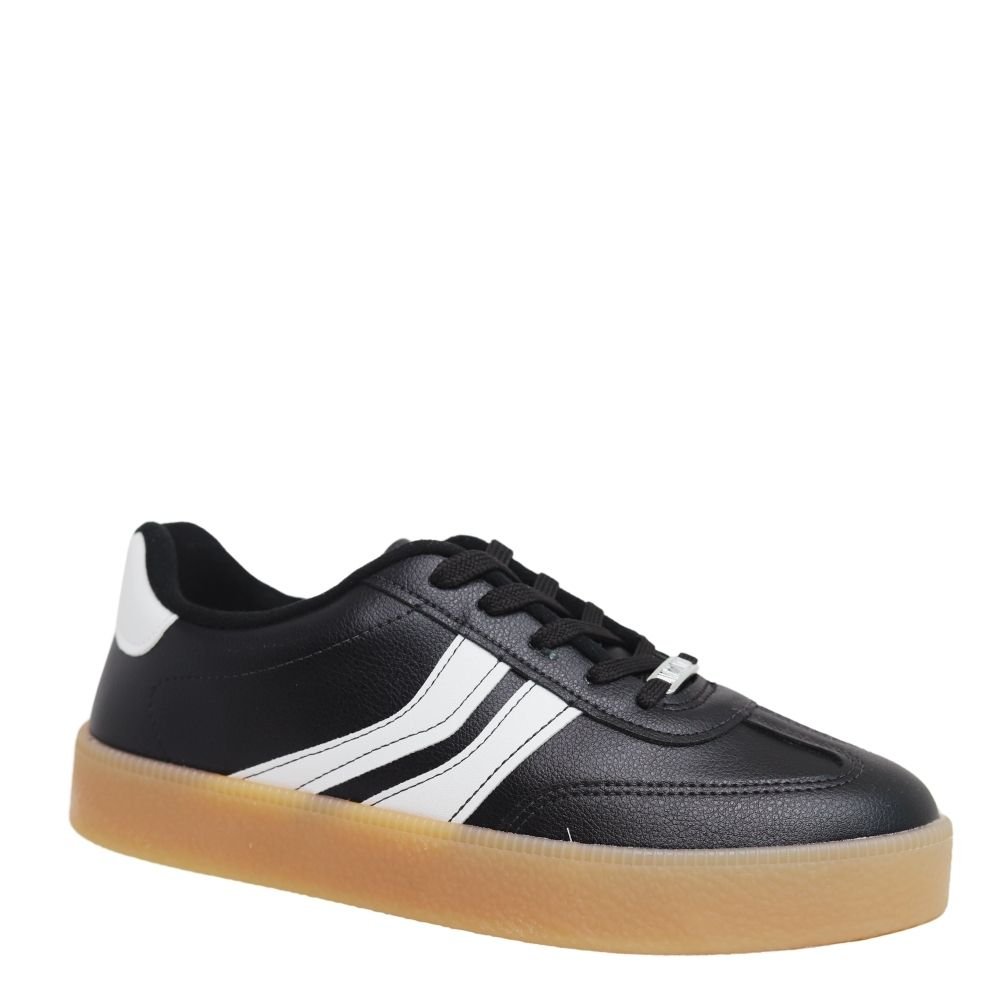 Tenis Casual Feminino Vizzano Plataforma Conforto Listras Preto 4