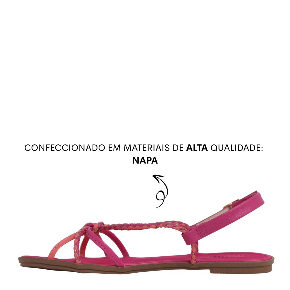 Sandália Feminina Rasteira Leve Conforto Estilo Moleca Rosa 3