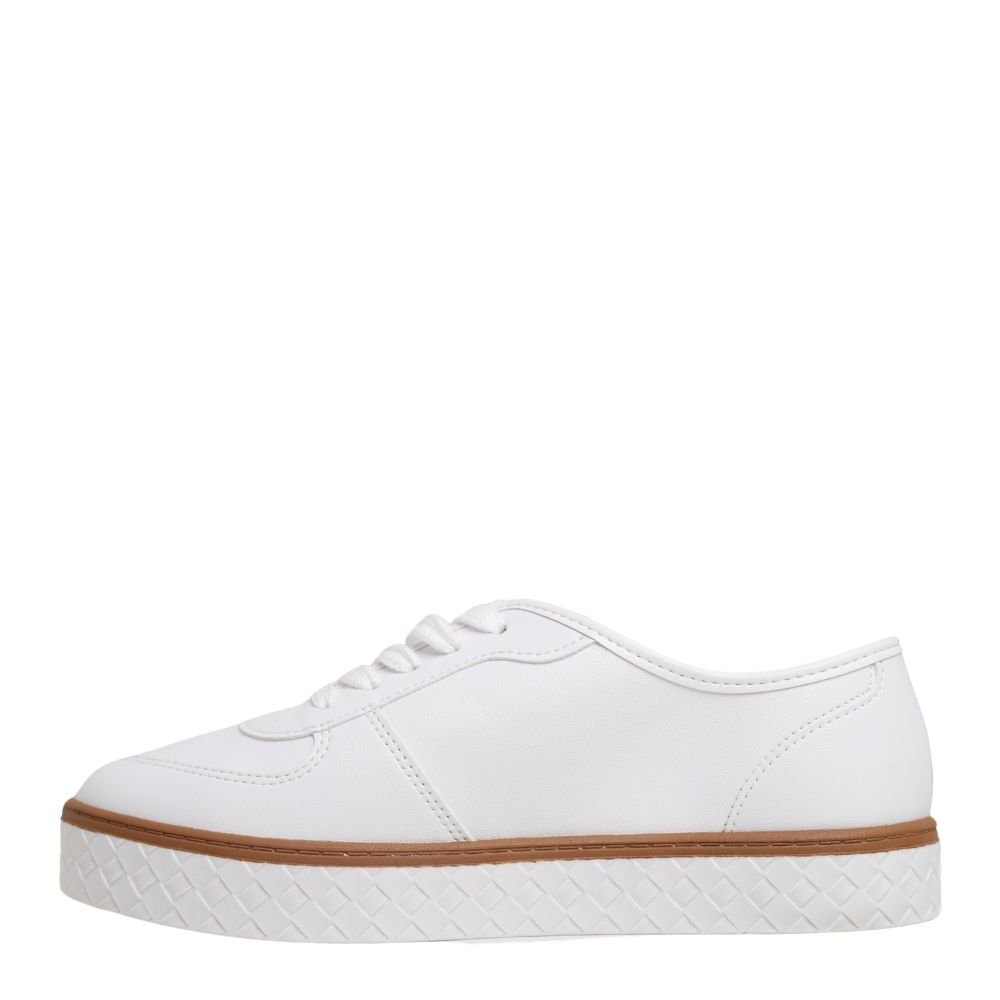 Tênis Casual Feminino Confortável Flatform Moleca 5712.233 Branco 3