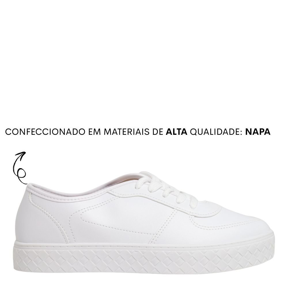 Tênis Casual Feminino Moleca Confortável Básico 5712.333 Branco 2