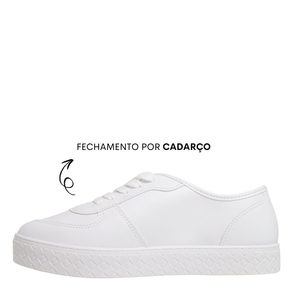 Tênis Casual Feminino Moleca Confortável Básico 5712.333 Branco 3