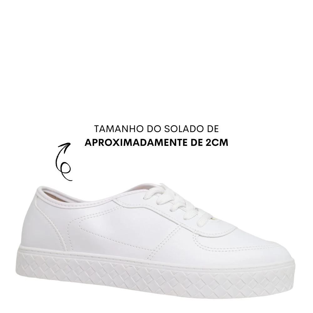 Tênis Casual Feminino Moleca Confortável Básico 5712.333 Branco 4
