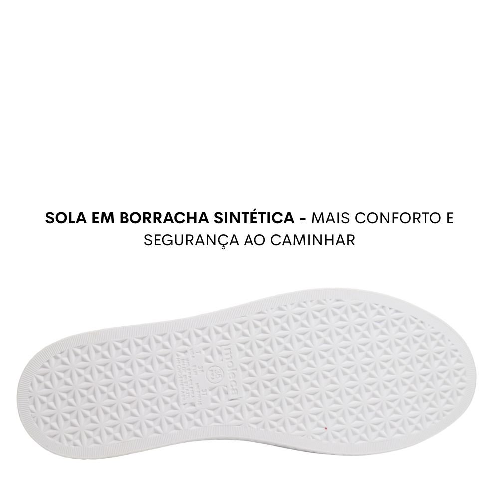 Tênis Casual Feminino Moleca Confortável Básico 5712.333 Branco 5
