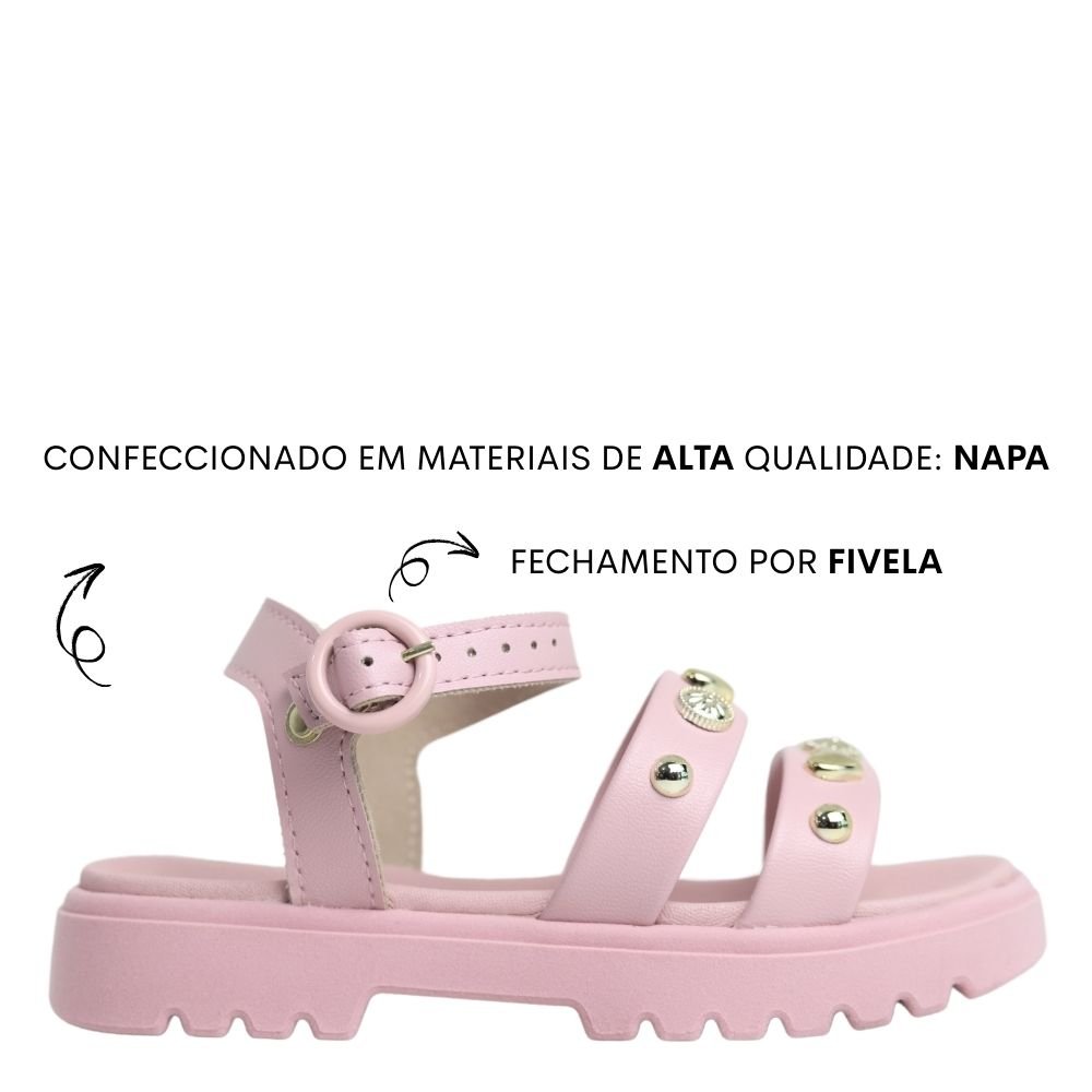 Sandália Tratorada Confortável Infantil Molekinha 2344.142 Rosa 2