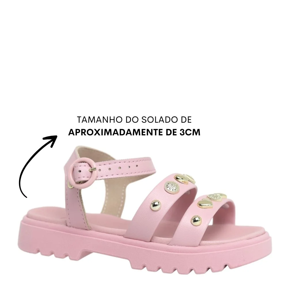 Sandália Tratorada Confortável Infantil Molekinha 2344.142 Rosa 4