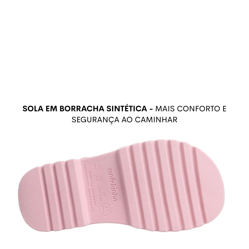Sandália Tratorada Confortável Infantil Molekinha 2344.142 Rosa 5