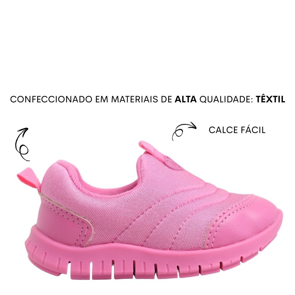 Tênis Infantil Slip On Molekinha Baby Conforto Leve 2736.100 Rosa 2