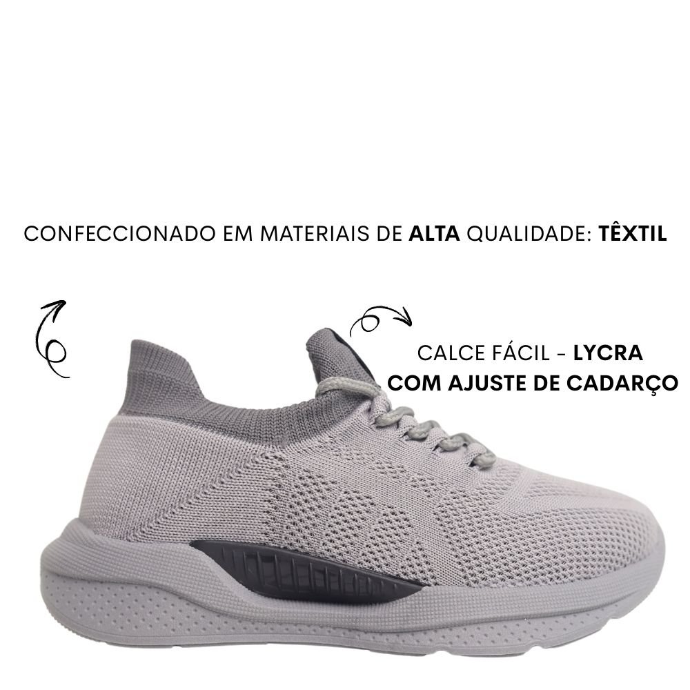 Tênis Infantil Esportivo Menino Molekinho Confortável Estilo Cinza 2