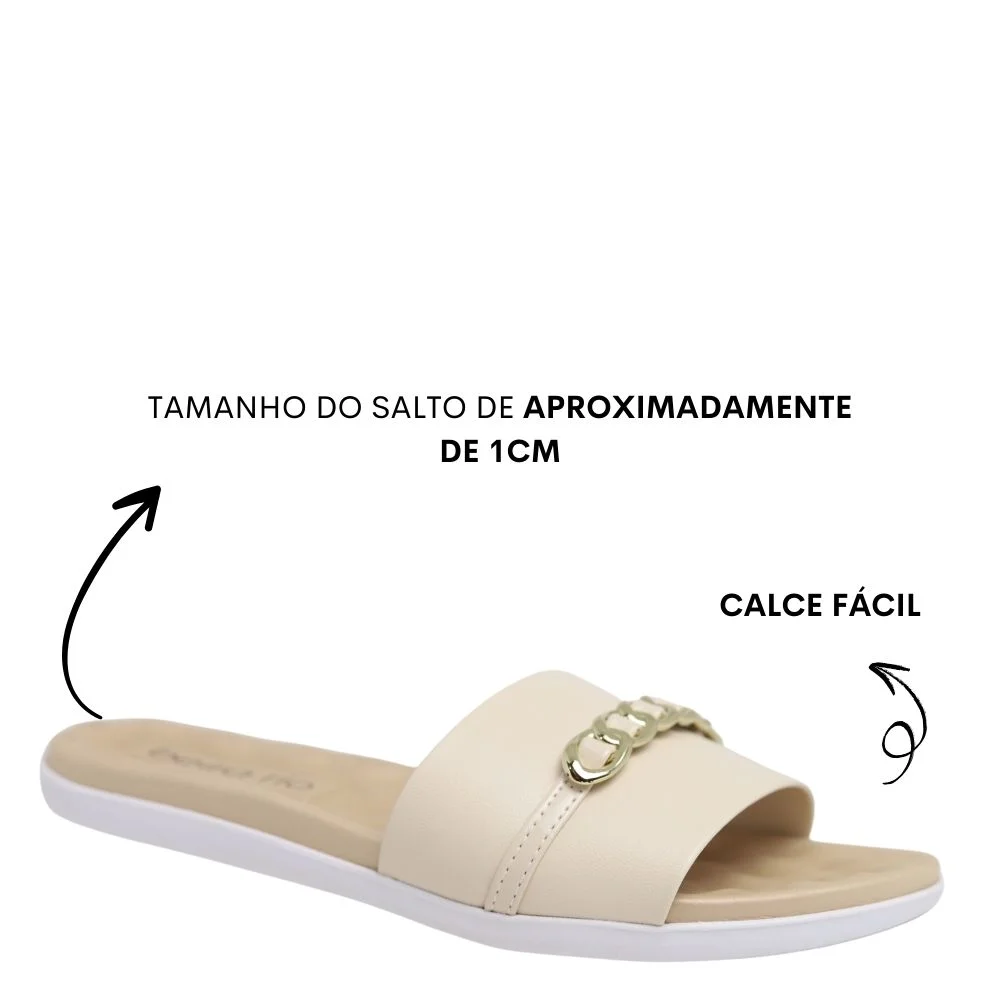 Chinelo Slide Beira Rio Feminino Leve Macia Fivela 8360.357 Branco 4