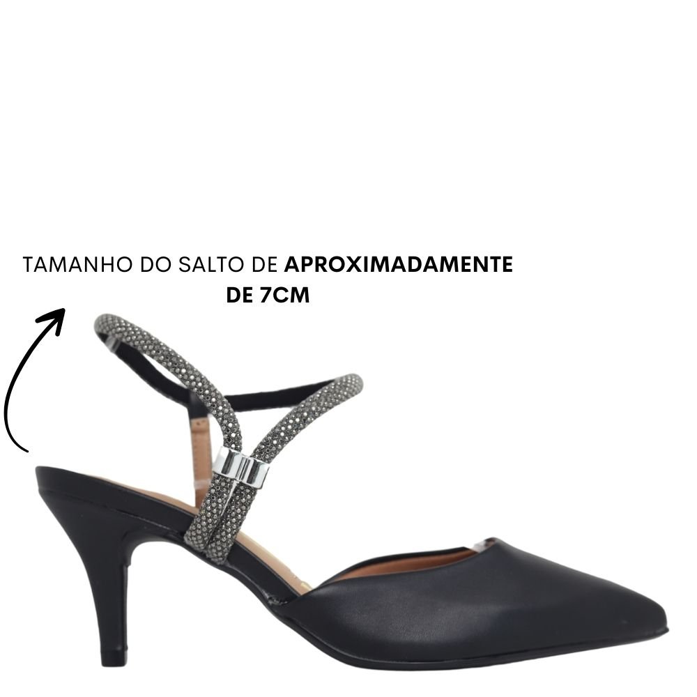 Scapin Vizzano Feminino Salto Alto Brilho Strass 1185.1138 Preto 2